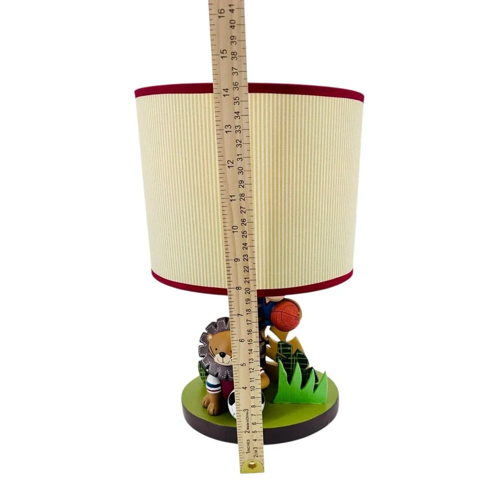 Lambs & Ivy Safari Sports Table Lamp Lion Kids Soccer Basketball Nursery Works!
